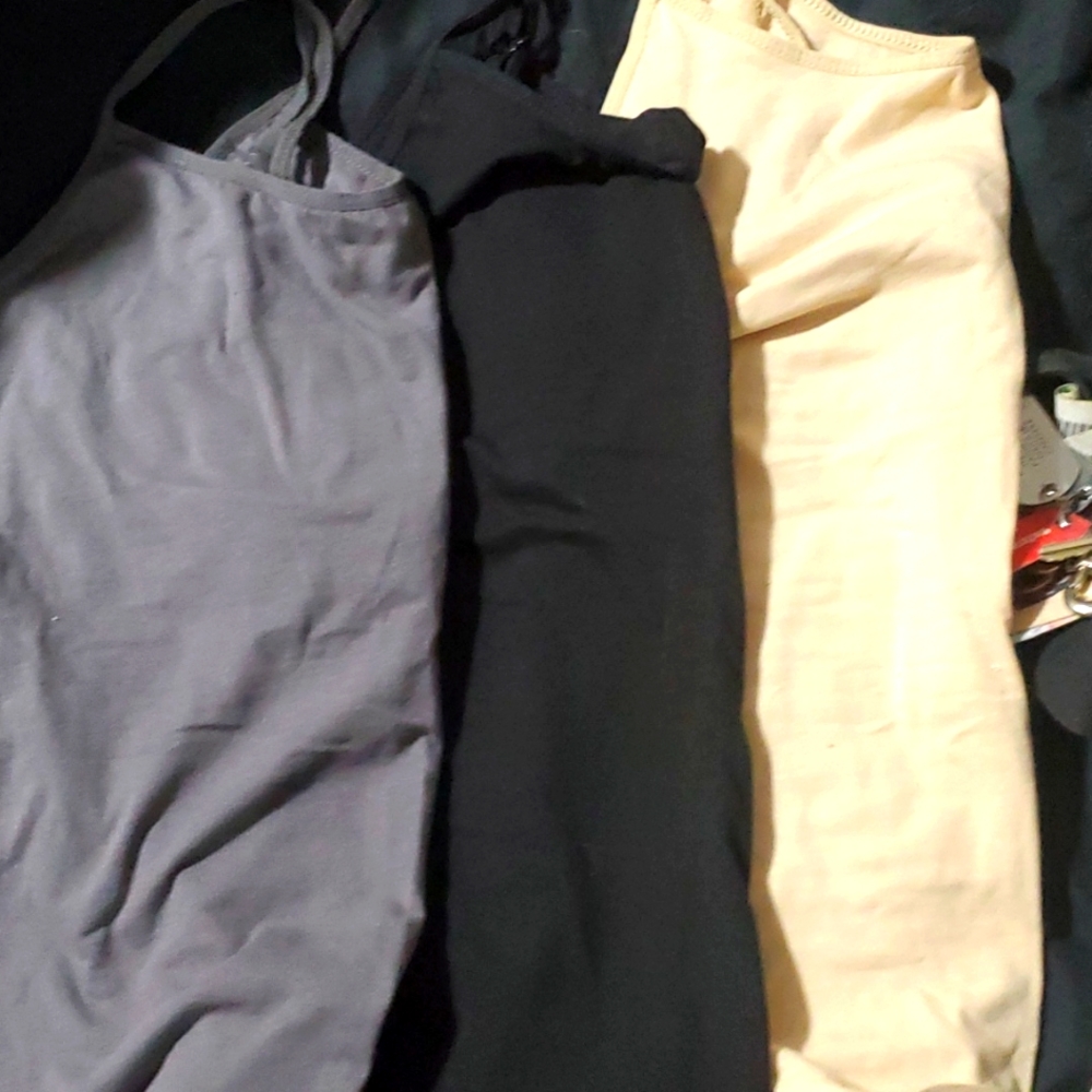 Active basics camisole tops grey black and beige